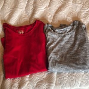 Girls Justice size 10 l/s T-shirt.  Gray and red